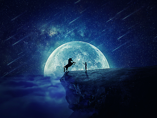 포토 JPG 해외이미지 한마리 별 상상 밤하늘 추상 사람모양 사람없음 우정 절벽 만남 보름달 야간 유성 상상력 유니콘 해외202004 해외202105 해외포토 자연요소 모양 1 컨셉 무늬 하늘 친구 달 파일형식