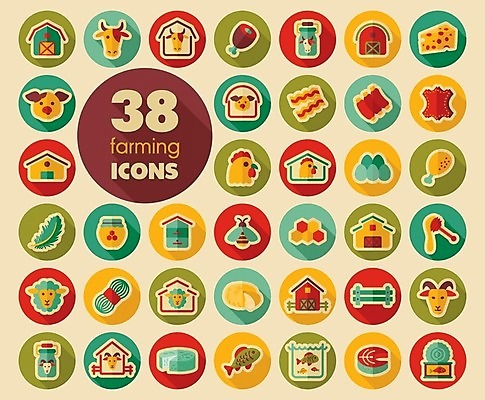 EPS 해외이미지 동물 음식 일러스트 염소 치즈 주택 육류 어류 사람없음 세트 계란 치킨 우유 연못 양 돼지 소 농부 심볼 꿀 양고기 수탉 벌집 외양간 격납고 암탉 해외202004 해외202105 해외일러스트 직업 식재료 포유류 유제품 건물 알 수중동물 닭 암컷 수컷 닭고기요리 파일형식 벡터