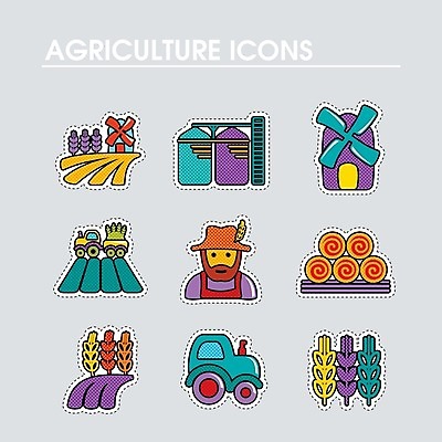 EPS 해외이미지 남자 밭 농업 일러스트 한명 상반신 성인 농작물 농장 기계 풍차 건초더미 볏짚 농부 트랙터 밭일 사일로 성인남자한명만 해외202004 해외202105 해외일러스트 직업 1 산업 사람 건초 짚 농기계 특수차량 남자한명만 성인남자만 파일형식 벡터 더미