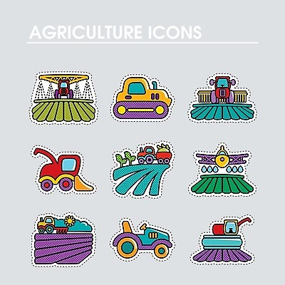 EPS 해외이미지 밭 농업 일러스트 비행기 사람없음 농작물 농장 농기구 물주기 트랙터 농약 물뿌리기 밭일 해외202004 해외202105 해외일러스트 산업 항공교통 모션 대중교통 농기계 특수차량 파일형식 벡터