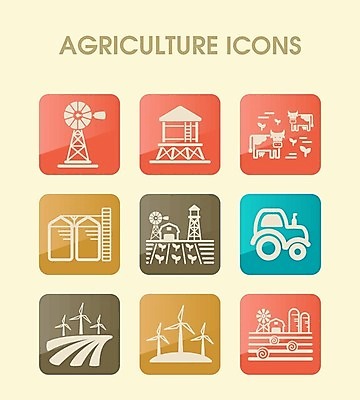 EPS 해외이미지 밭 농업 일러스트 사람없음 물 농장 풍차 소 건초더미 농부 농기구 컨테이너 트랙터 밭일 사일로 해외202004 해외202105 해외일러스트 자연요소 직업 산업 포유류 건초 농기계 특수차량 파일형식 벡터 더미