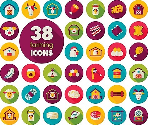 EPS 해외이미지 동물 음식 농업 일러스트 염소 치즈 육류 돼지고기 어류 사람없음 세트 농장 계란 닭고기 가축 소고기 우유 닭 양 돼지 소 털실 가죽 꿀 통조림 양고기 수탉 벌집 암탉 양봉 해외202004 해외202105 해외일러스트 산업 식재료 포유류 조류 유제품 알 수중동물 실 암컷 수컷 파일형식 벡터