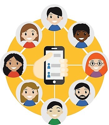 EPS 해외이미지 손 여자 남자 일러스트 통신 커뮤니케이션 들기 여러명 상반신 성인 신체부위 스마트폰 커뮤니티 소셜네트워크 네트워킹 성인만 해외202004 해외202105 해외일러스트 다수 모션 사람 핸드폰 스마트기기 네트워크 파일형식 벡터