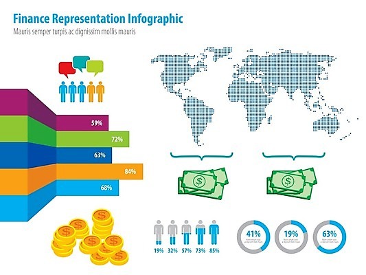 EPS 해외이미지 지도 돈 그래프 사람모양 사람없음 그래픽 세계 지구본 동전 자료 인포그래픽 정보 성장 해외202004 해외202105 모양 재산 파일형식 벡터