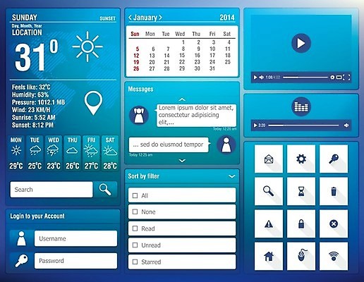EPS 해외이미지 템플릿 디자인 배너 일러스트 텍스트 모바일 날씨 추상 타이포그라피 사람없음 그래픽 파란색 노트북 세트 인포그래픽 정보 플랫 타일 네비게이션 UI 인터페이스 해외202004 해외202105 해외일러스트 문자 컬러 무늬 전자제품 파일형식 벡터