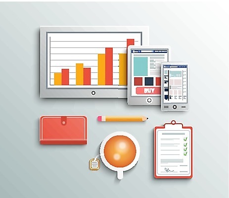 EPS 해외이미지 디자인 백그라운드 돈 일러스트 통신 모바일 사람없음 그래픽 세트 펜 디지털 스크린 모니터 인포그래픽 계산기 정보 업무 플랫 책상 오브젝트 온라인 스타일 해외202004 해외202105 해외일러스트 가구 문구용품 컴퓨터 필기구 장비 작업 재산 파일형식 벡터