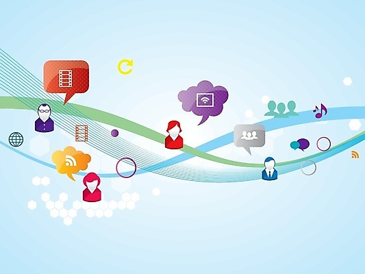 EPS 해외이미지 하늘색 말풍선 곡선 음표 일러스트 비즈니스 커뮤니케이션 사람모양 사람없음 웨이브 와이파이 소셜네트워크 해외202004 해외202105 해외일러스트 모양 기호 선 음악 파란색 무선인터넷 파일형식 벡터