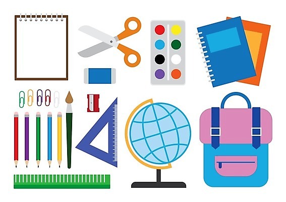 EPS 해외이미지 디자인 백그라운드 일러스트 직장 자 사람없음 그래픽 책 세트 컬러풀 연필 펜 지구본 페인트 인포그래픽 붓 플랫 오브젝트 준비 그림 지우개 해외202004 해외202105 해외일러스트 컬러 회사 문구용품 학용품 필기구 파일형식 벡터