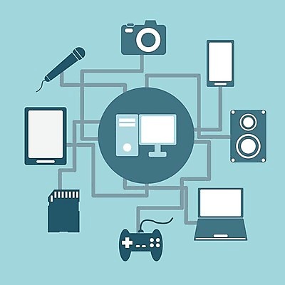 EPS 해외이미지 하늘색 일러스트 사람없음 노트북 스마트폰 컴퓨터 태블릿 카메라 모니터 스피커 메모리칩 게임기 마이크 본체 해외202004 해외202105 해외일러스트 음향기기 파란색 전자제품 핸드폰 스마트기기 부속품 파일형식 벡터