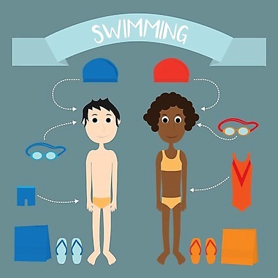 EPS 해외이미지 여자 남자 수영복 행복 어린이 스포츠 일러스트 사람 소년 수건 수영 인포그래픽 플랫 물안경 심플 수영모 어린이만 해외202004 해외202105 해외일러스트 옷 감정 위생용품 수상스포츠 수영용품 파일형식 벡터