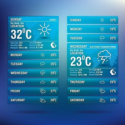 EPS 해외이미지 디자인 계절 백그라운드 일러스트 하늘 바람 날씨 사람없음 파란색 맑음 인포그래픽 번개 일기예보 폭풍 인터페이스 사용자 해외202004 해외202105 해외일러스트 자연요소 컬러 파일형식 벡터