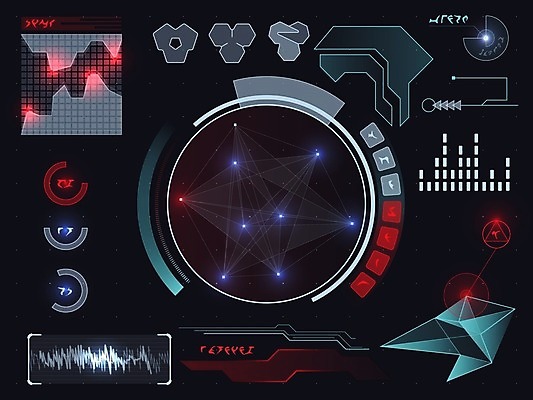 EPS 해외이미지 일러스트 사람없음 디지털 인포그래픽 사이버 UI 엘리먼트 인터페이스 해외202004 SF 해외202105 해외일러스트 파일형식 벡터