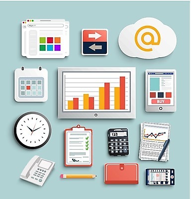 EPS 해외이미지 화살표 시계 일러스트 비즈니스 그래프 사람없음 스마트폰 태블릿 연필 계산기 달력 지갑 이메일 전화기 문서 인터넷창 서류판 해외202004 해외202105 해외일러스트 인터넷 문구용품 학용품 전자제품 핸드폰 스마트기기 필기구 사무용품 장비 파일형식 벡터