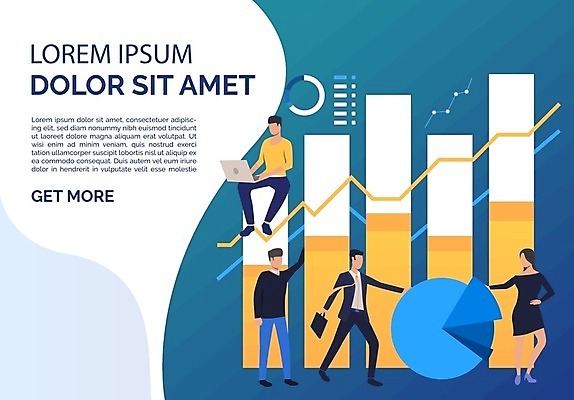 EPS 해외이미지 전신 여자 남자 허리손 일러스트 그래프 서기 앉기 정장 여러명 성인 노트북 비즈니스맨 비즈니스우먼 성인만 해외202105 해외일러스트 옷 포즈 다수 비즈니스 모션 사람 전자제품 직장인 파일형식 벡터