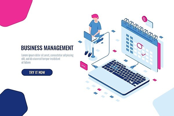 EPS 해외이미지 전신 남자 일러스트 비즈니스 한명 앉기 성인 사람없음 노트북 달력 타이핑 키보드 업무 계획 매니저 성인남자한명만 해외202105 해외일러스트 1 컨셉 모션 사람 전자제품 작업 남자한명만 성인남자만 파일형식 벡터