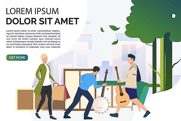 EPS 해외이미지 전신 나무 여자 남자 일러스트 나뭇잎 서기 들기 성인 세명 쇼핑 쇼핑백 걷기 상점 기타 구매 성인만 플리마켓 해외202105 해외일러스트 식물 잎 가방 모션 현악기 사람 시장 파일형식 벡터