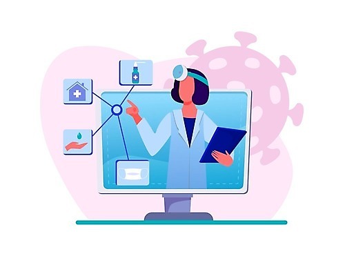 EPS 해외이미지 여자 일러스트 말하기 한명 들기 상반신 성인 컴퓨터 모니터 의사 가리킴 바이러스 서류판 성인여자한명만 코로나바이러스 해외202105 델타변이바이러스 오미크론 해외일러스트 1 모션 사람 손짓 전자제품 사무용품 의료진 여자한명만 성인여자만 파일형식 벡터