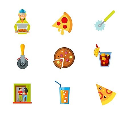 EPS 해외이미지 음료 음식 조각 토마토 일러스트 부분 치즈 피자 사람 세트 식사 장비 잡기 칼 맛 폐기물 레몬 서비스 주기 상쾌 쿠바 밀짚 마르게리타피자 소다 커터 피자집 맛있는 해외202105 해외일러스트 감정 컨셉 채소 과일 모션 유제품 패스트푸드 서양음식 상점 중앙아메리카 짚 쓰레기 파일형식 벡터
