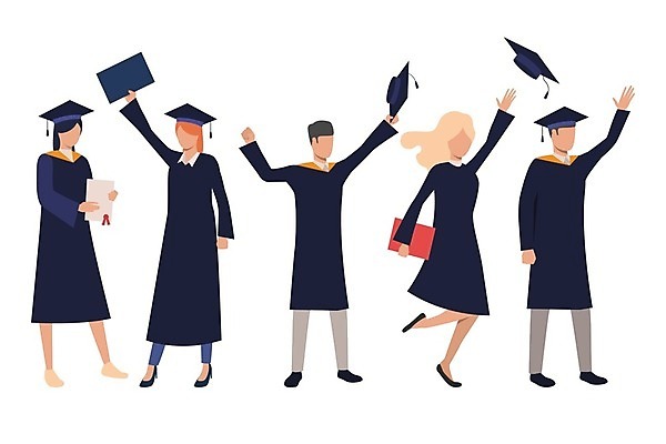 EPS 해외이미지 캐릭터 학생 행복 일러스트 학교 성공 사람 장식 학습 세트 파티 축하 가운 던지기 군중 대학교 해외202105 해외일러스트 일러캐릭터 옷 교육 감정 컨셉 모션 이벤트 파일형식 벡터