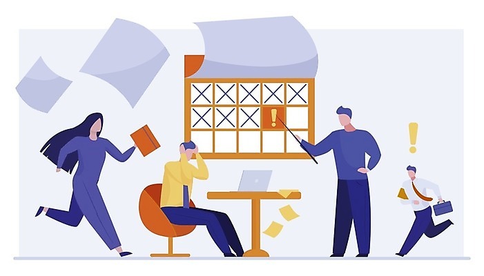 EPS 해외이미지 전신 여자 남자 의자 일러스트 서기 앉기 여러명 성인 달리기 달력 가리킴 비즈니스맨 비즈니스우먼 막대기 느낌표 책상 문서 바쁨 업무과다 성인만 해외202105 해외일러스트 기호 가구 다수 비즈니스 모션 사람 손짓 업무 직장인 파일형식 벡터