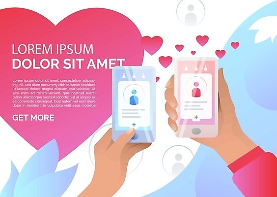 EPS 해외이미지 데이트 일러스트 비즈니스 사랑 사람 스마트폰 스크린 자료 하트 잡기 네트워크 온라인 마케팅 소셜 사용자 해외202105 해외일러스트 모양 감정 모션 핸드폰 스마트기기 파일형식 벡터