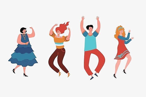 EPS 해외이미지 전신 여자 남자 스포츠 일러스트 서기 여러명 성인 춤 성인만 해외202105 해외일러스트 다수 모션 문화예술 사람 파일형식 벡터