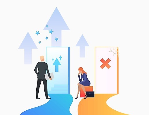 EPS 해외이미지 전신 여자 남자 화살표 별 생각 일러스트 서기 앉기 성인 두명 비즈니스맨 비즈니스우먼 X 고민 상승 승진 성차별 성인만 해외202105 해외일러스트 자연요소 알파벳 감정 컨셉 비즈니스 모션 사람 직장인 차별 파일형식 벡터