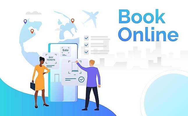 EPS 해외이미지 전신 여자 남자 여행 일러스트 서기 성인 두명 파란색 스마트폰 지구본 캐리어 비즈니스맨 비즈니스우먼 성인만 해외202105 해외일러스트 컬러 비즈니스 모션 사람 핸드폰 스마트기기 여행가방 직장인 파일형식 벡터