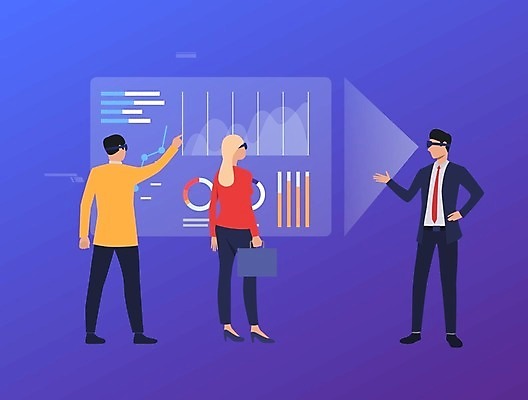 EPS 해외이미지 캐릭터 안경 일러스트 비즈니스 미래 서기 사람 스크린 작업 비즈니스맨 종업원 사이버 혁명 인터페이스 가상 가상현실 해외202105 해외일러스트 일러캐릭터 직업 잡화 남자 컨셉 모션 직장인 파일형식 벡터