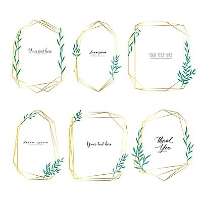 EPS 해외이미지 식물 잎 일러스트 프레임 사람없음 금색 해외202105 해외일러스트 컬러 파일형식 벡터