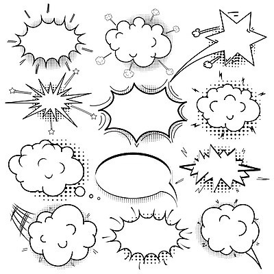 EPS 해외이미지 말풍선 패턴 일러스트 사람없음 만화 라인아트 카툰스타일 해외202105 해외일러스트 선 무늬 파일형식 벡터