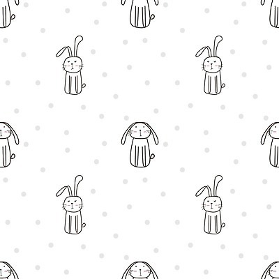 EPS 해외이미지 캐릭터 백그라운드 패턴 일러스트 사람없음 흰색 토끼 해외202105 해외일러스트 일러캐릭터 컬러 무늬 포유류 반려동물 파일형식 벡터