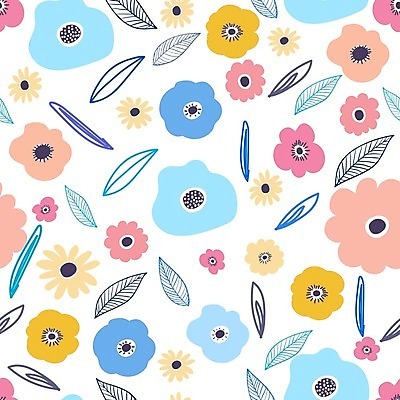 EPS 해외이미지 꽃 백그라운드 잎 꽃무늬 패턴 일러스트 사람없음 패턴백그라운드 해외202105 해외일러스트 식물 무늬 파일형식 벡터