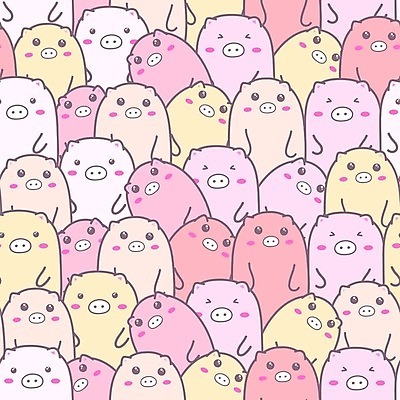 EPS 해외이미지 분홍색 백그라운드 패턴 여러마리 일러스트 사람없음 귀여움 패턴백그라운드 돼지 돼지캐릭터 해외202105 해외일러스트 컬러 동물캐릭터 다수 컨셉 무늬 포유류 파일형식 벡터