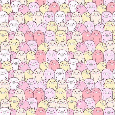 EPS 해외이미지 분홍색 백그라운드 패턴 일러스트 사람없음 귀여움 패턴백그라운드 돼지 돼지캐릭터 해외202105 해외일러스트 컬러 동물캐릭터 컨셉 무늬 포유류 파일형식 벡터