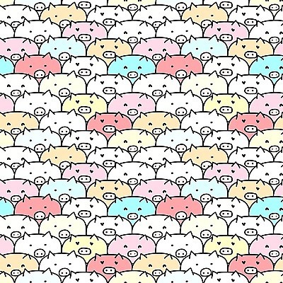 EPS 해외이미지 캐릭터 백그라운드 패턴 일러스트 사람없음 컬러풀 돼지 해외202105 해외일러스트 일러캐릭터 컬러 무늬 포유류 파일형식 벡터