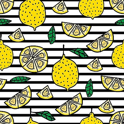 EPS 해외이미지 백그라운드 잎 패턴 일러스트 사람없음 노란색 줄무늬 레몬 해외202105 해외일러스트 식물 컬러 무늬 과일 파일형식 벡터