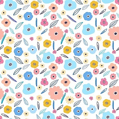 EPS 해외이미지 꽃 잎 꽃무늬 패턴 일러스트 사람없음 해외202105 해외일러스트 식물 무늬 파일형식 벡터