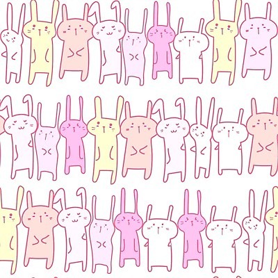 EPS 해외이미지 캐릭터 분홍색 백그라운드 패턴 일러스트 사람없음 토끼 해외202105 해외일러스트 일러캐릭터 컬러 무늬 포유류 반려동물 파일형식 벡터