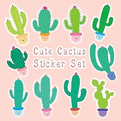 EPS 해외이미지 화분 분홍색 패턴 일러스트 선인장 타이포그라피 사람없음 해외202105 해외일러스트 식물 문자 컬러 무늬 파일형식 벡터