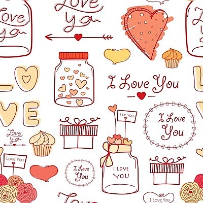 EPS 해외이미지 백그라운드 패턴 일러스트 선물 사랑 글자캘리그라피 사람없음 선물상자 패턴백그라운드 하트 컵케이크 해외202105 해외일러스트 모양 감정 무늬 캘리그라피 상자 케이크 파일형식 벡터
