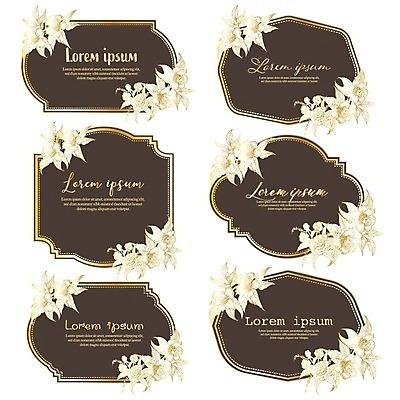 EPS 해외이미지 꽃 일러스트 프레임 타이포그라피 사람없음 베이지색 해외202105 해외일러스트 식물 문자 컬러 파일형식 벡터