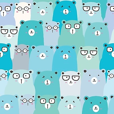 EPS 해외이미지 캐릭터 백그라운드 패턴 일러스트 곰 사람없음 파란색 해외202105 해외일러스트 일러캐릭터 동물 컬러 무늬 포유류 파일형식 벡터