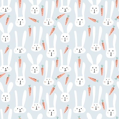 EPS 해외이미지 하늘색 백그라운드 패턴 여러마리 일러스트 사람없음 당근 패턴백그라운드 토끼 토끼캐릭터 해외202105 해외일러스트 동물캐릭터 다수 무늬 포유류 뿌리채소 파란색 반려동물 파일형식 벡터