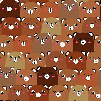 EPS 해외이미지 캐릭터 백그라운드 패턴 일러스트 곰 사람없음 갈색 해외202105 해외일러스트 일러캐릭터 동물 컬러 무늬 포유류 파일형식 벡터