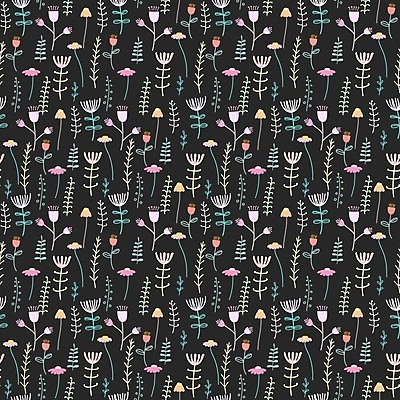 EPS 해외이미지 꽃 백그라운드 잎 패턴 일러스트 사람없음 검은색 패턴백그라운드 해외202105 해외일러스트 식물 컬러 무늬 파일형식 벡터