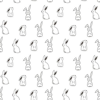 EPS 해외이미지 백그라운드 패턴 여러마리 일러스트 사람없음 패턴백그라운드 토끼 라인아트 토끼캐릭터 해외202105 해외일러스트 선 동물캐릭터 다수 무늬 포유류 반려동물 파일형식 벡터