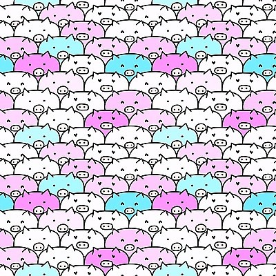 EPS 해외이미지 분홍색 백그라운드 패턴 여러마리 일러스트 사람없음 패턴백그라운드 돼지 돼지캐릭터 해외202105 해외일러스트 컬러 동물캐릭터 다수 무늬 포유류 파일형식 벡터