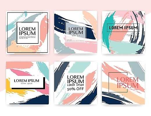 EPS 해외이미지 분홍색 일러스트 붓터치 타이포그라피 사람없음 세트 질감 해외202105 해외일러스트 문자 컬러 파일형식 벡터