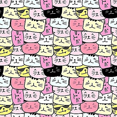 EPS 해외이미지 캐릭터 분홍색 백그라운드 패턴 여러마리 일러스트 사람없음 선글라스 고양이 패턴백그라운드 고양이캐릭터 해외202105 해외일러스트 일러캐릭터 안경 컬러 동물캐릭터 다수 무늬 포유류 반려동물 파일형식 벡터